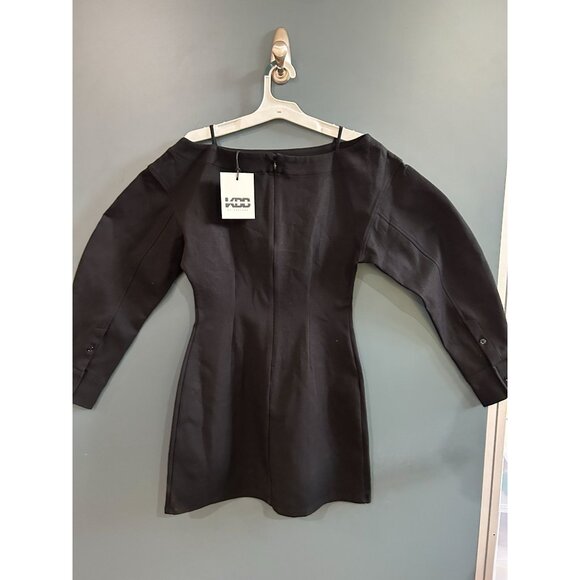 NWT Women's Size 2 'The Boatneck Mini Dress' Black Off-The-Shoulder Fitted Dress - Picture 3 of 7